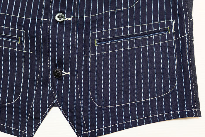 SUGAR CANE シュガーケーン 9oz.ウォバッシュストライプワークベスト 日本製 SC12654