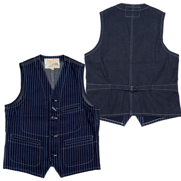 SUGAR CANE シュガーケーン 9oz.ウォバッシュストライプワークベスト 日本製 SC12654