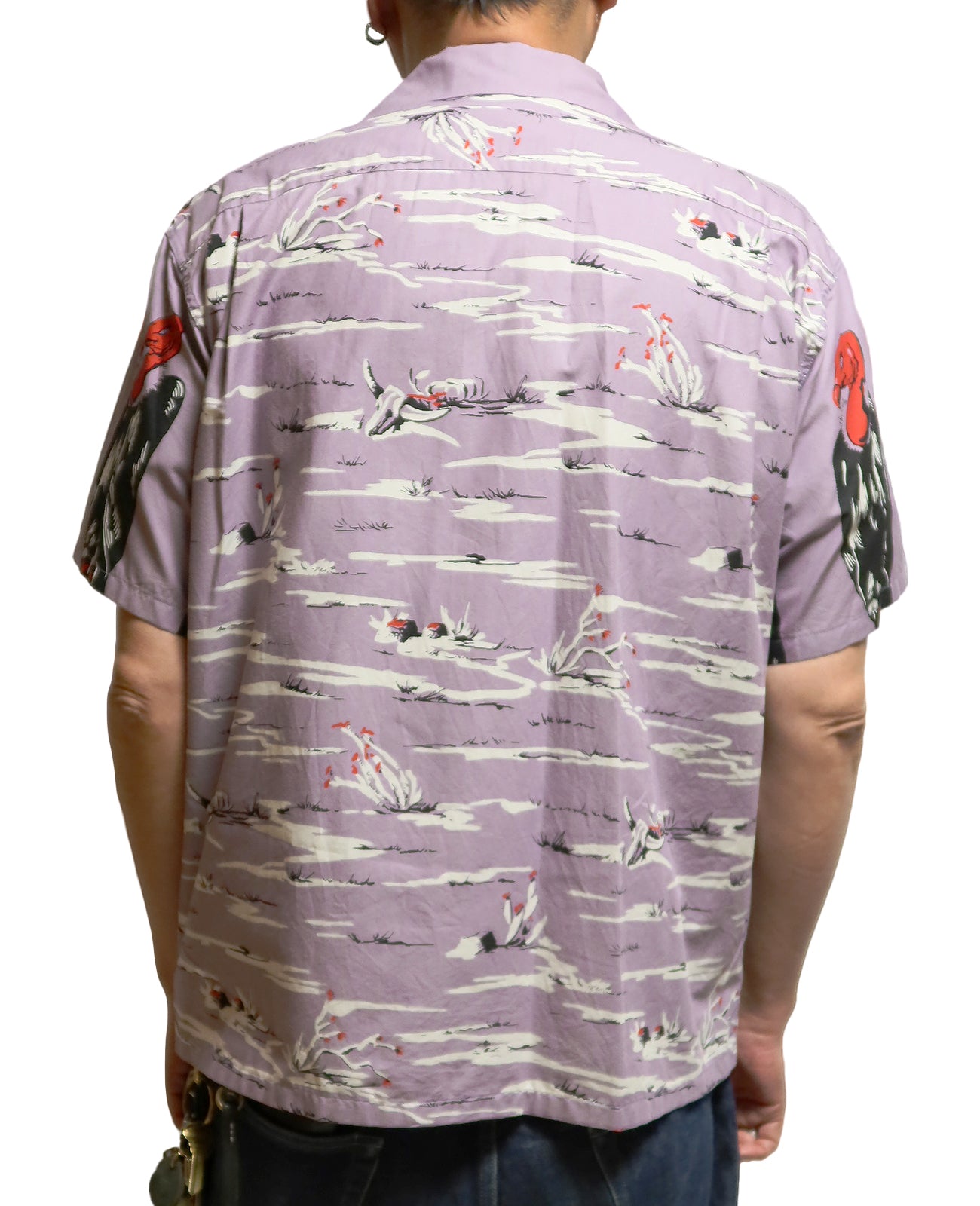 STAR OF HOLLYWOOD Cotton Typewriter Open Shirt Condor Short Sleeve SH39311 Made in Japan Purple