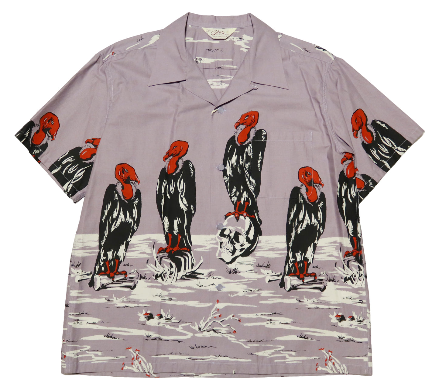 STAR OF HOLLYWOOD Cotton Typewriter Open Shirt Condor Short Sleeve SH39311 Made in Japan Purple