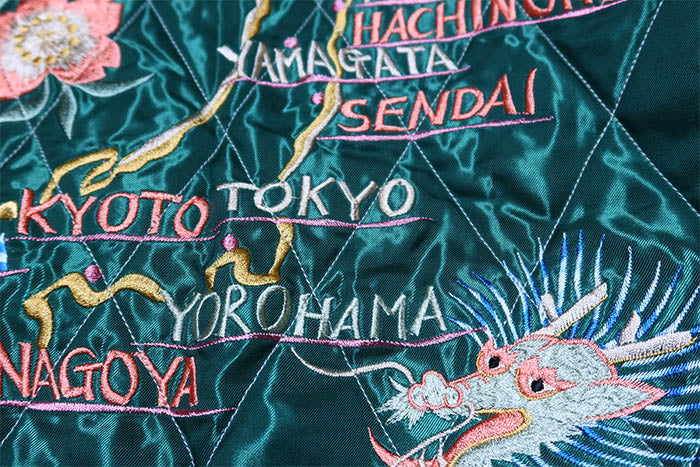 テーラー東洋 スカジャン BLACK EAGLE×JAPAN MAP 別珍 TAILOR TOYO 鷲 地図 TT15544-141
