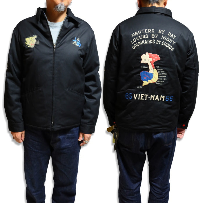 TAILOR TOYO テーラー東洋 リバーシブルベトナムジャケット ベトジャン VIET-NAM MAP×LANDSCAPE キルティング コットン ブラック TT15800