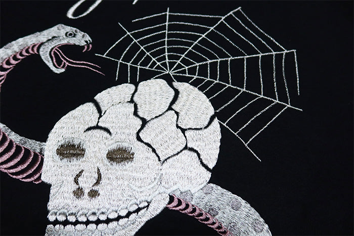 TAILOR TOYO テーラー東洋 スカクルースウェット"SKULL&SNAKE" TT69650 スウェットシャツ ブラック