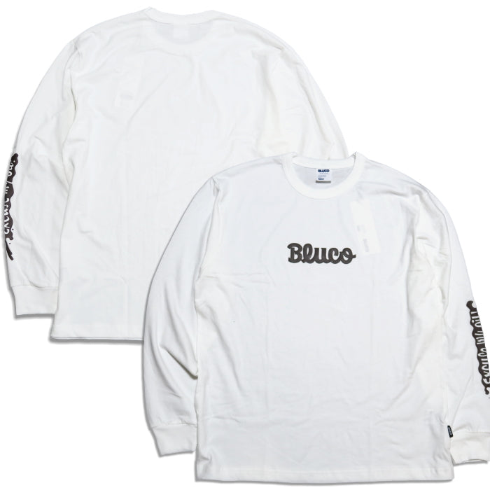 BLUCO WORK GARMENT ブルコ 長袖Tシャツ ドライコットン ロゴプリント メンズ 161-12-024