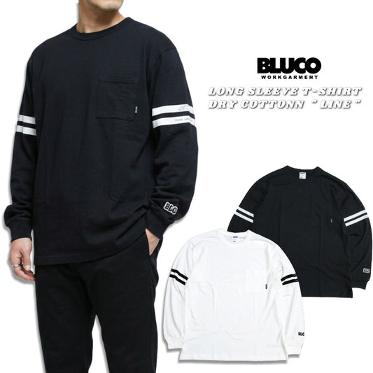 BLUCO WORK GARMENT ブルコ 長袖ポケットTシャツ ドライコットン 袖ライン メンズ 161-12-025