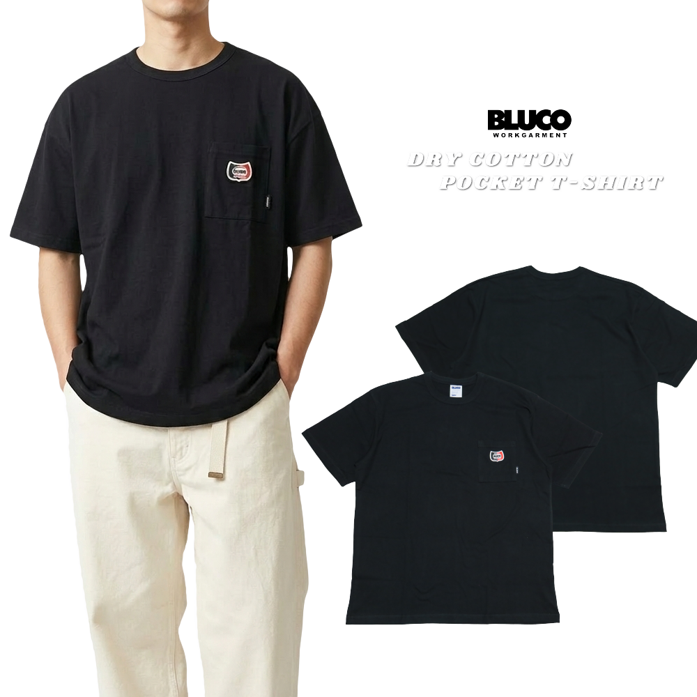 BLUCO ブルコ ポケットTシャツ ドライコットン 半袖 CHAMP メンズ BLUCO WORK GARMENT ブラック 161-22-023