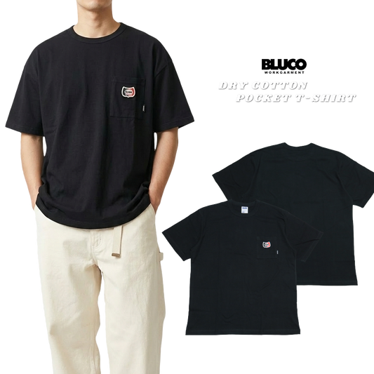 BLUCO ブルコ ポケットTシャツ ドライコットン 半袖 CHAMP メンズ BLUCO WORK GARMENT ブラック 161-22-023