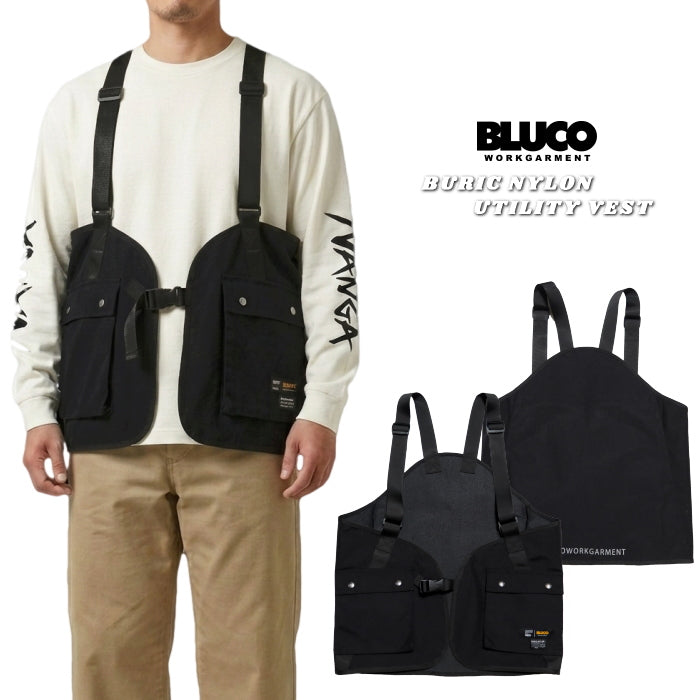 BLUCO WORK GARMENT Brick Nylon Utility Vest (161-35-016) for Bike and Outdoor Use