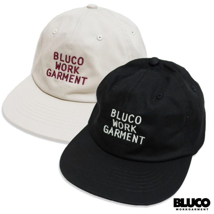 BLUCO ブルコ ツイルローキャップ ストレート 刺繍 BLUCO WORK GARMENT 161-61-043 ブラック アイボリー