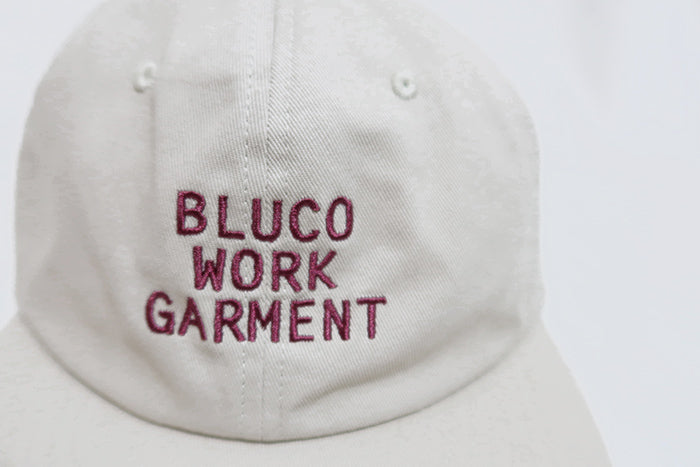 BLUCO ブルコ ツイルローキャップ ストレート 刺繍 BLUCO WORK GARMENT 161-61-043 ブラック アイボリー
