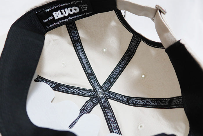 BLUCO ブルコ ツイルローキャップ ストレート 刺繍 BLUCO WORK GARMENT 161-61-043 ブラック アイボリー