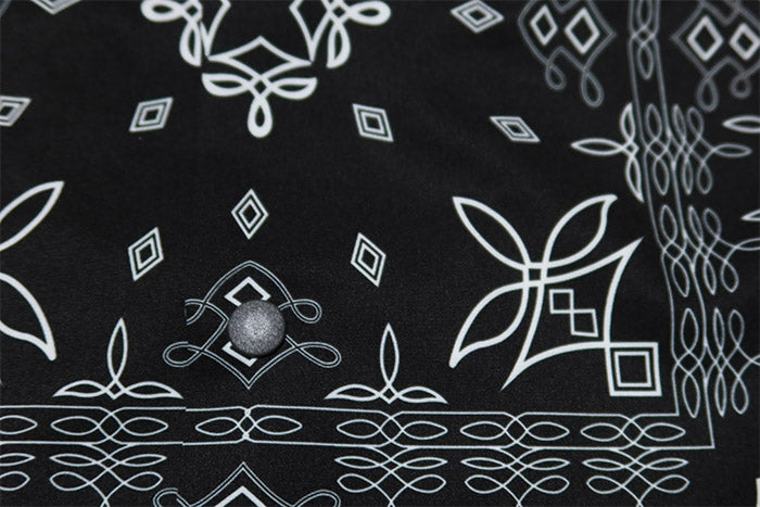 BLUCO Open Collar Shirt Bandana Print BLUCO WORK GARMENT All-Over Print 163-21-018
