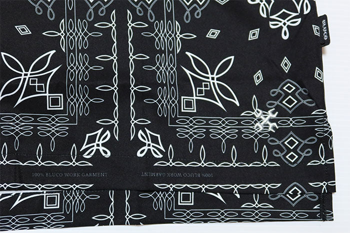 BLUCO Open Collar Shirt Bandana Print BLUCO WORK GARMENT All-Over Print 163-21-018