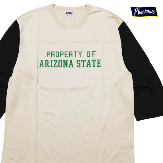 Pherrow's フェローズ フットボールTシャツ ARIZONA STATE プレーティング 七分袖 24S-PFBT1
