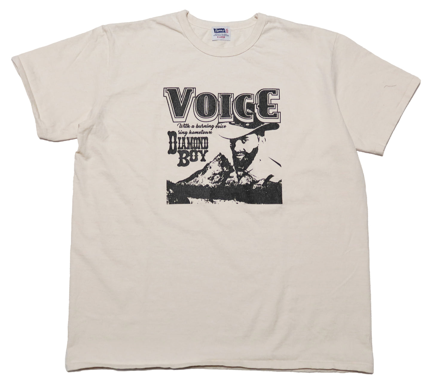 Pherrow's VOICE Men's American Casual Short Sleeve T-Shirt 24S-PMT2 Smoke White