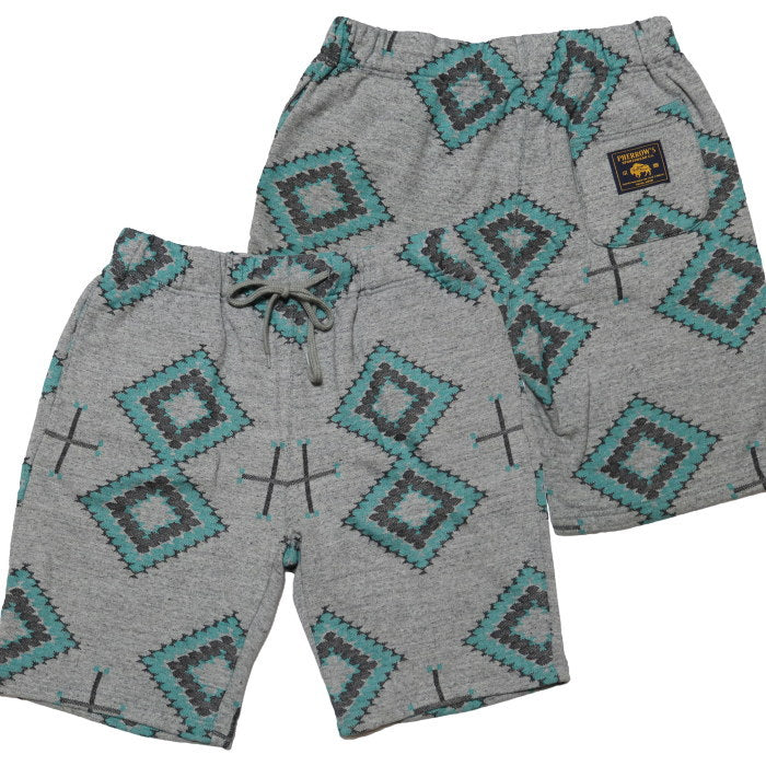 Pherrow's Jacquard Sweat Shorts Navajo Pattern 24S-PNSP1