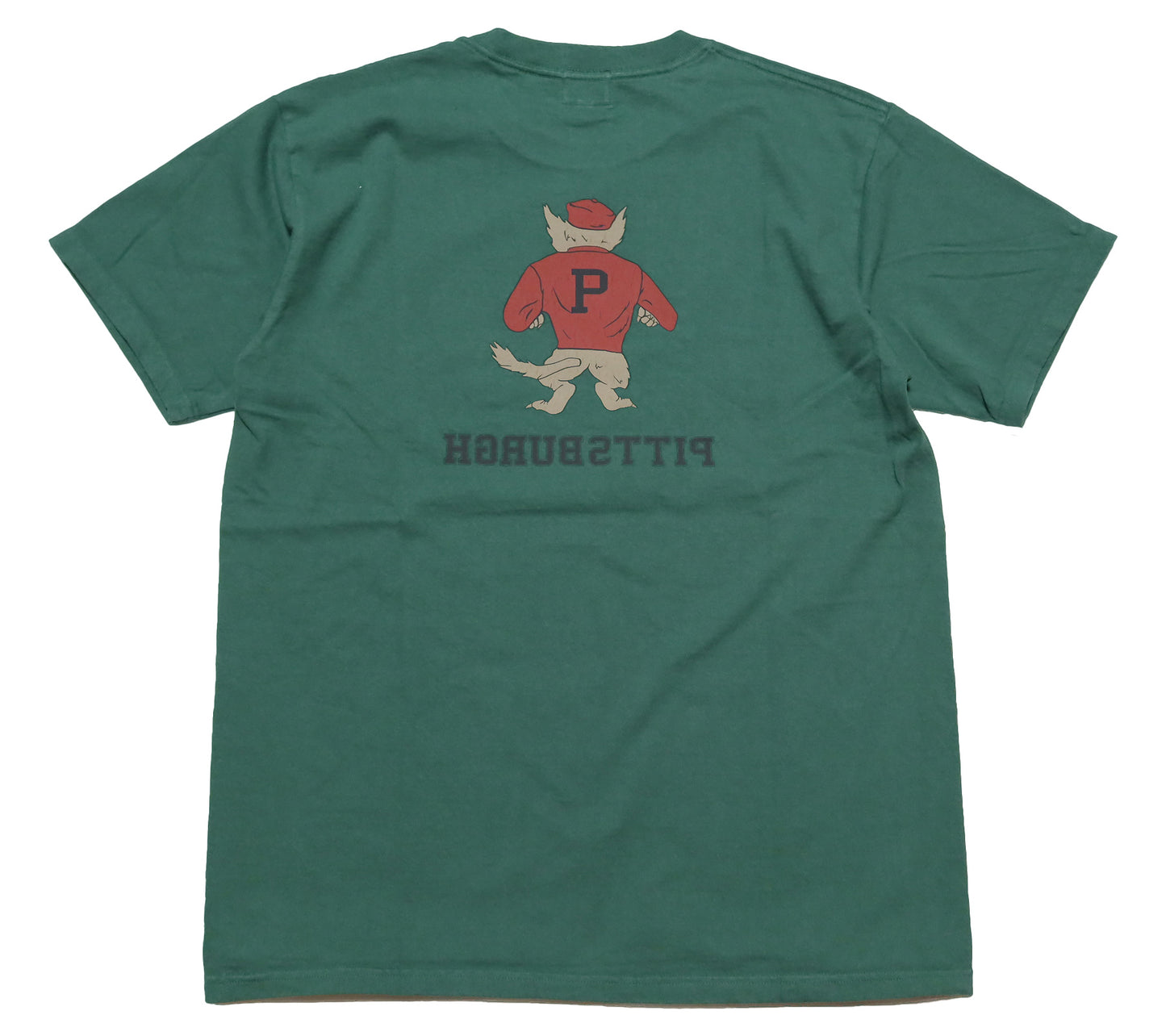 Pherrow's フェローズ Tシャツ PITTSBURGH メンズ 半袖 グリーン ウルフ 狼 24S-PT6