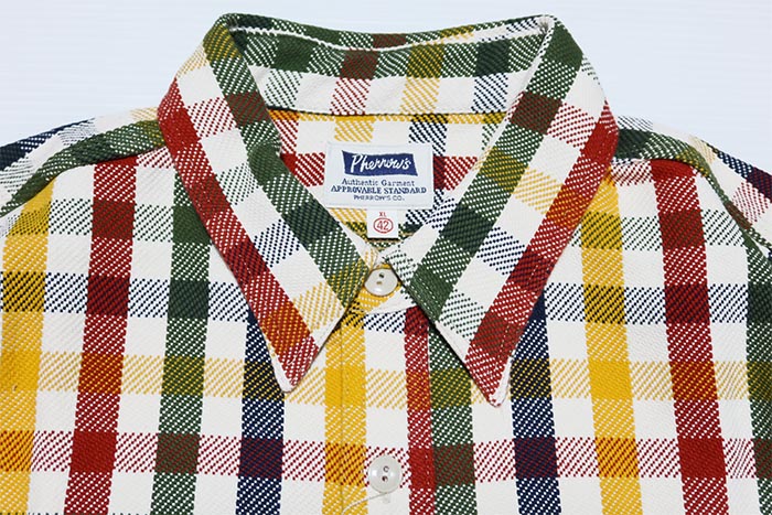 Pherrow's フェローズ ヘビーネルシャツ チェック ワークシャツ 長袖 24W-720WS-C マルチ モノトーン