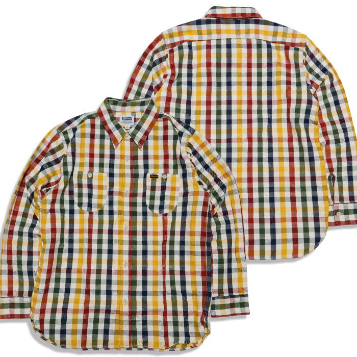 Pherrow's フェローズ ヘビーネルシャツ チェック ワークシャツ 長袖 24W-720WS-C マルチ モノトーン