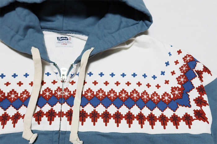 Pherrow's フェローズ 雪柄スウェットパーカー 日本製 フルジップ 裏毛 メンズ アメカジ 24W-PSFP1