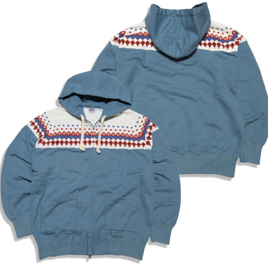 Pherrow's フェローズ 雪柄スウェットパーカー 日本製 フルジップ 裏毛 メンズ アメカジ 24W-PSFP1