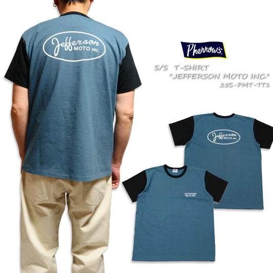 Pherrow's フェローズ Tシャツ JEFFERSON MOTO INC. 日本製 メンズ アメカジ 半袖 25S-PMT-TT1
