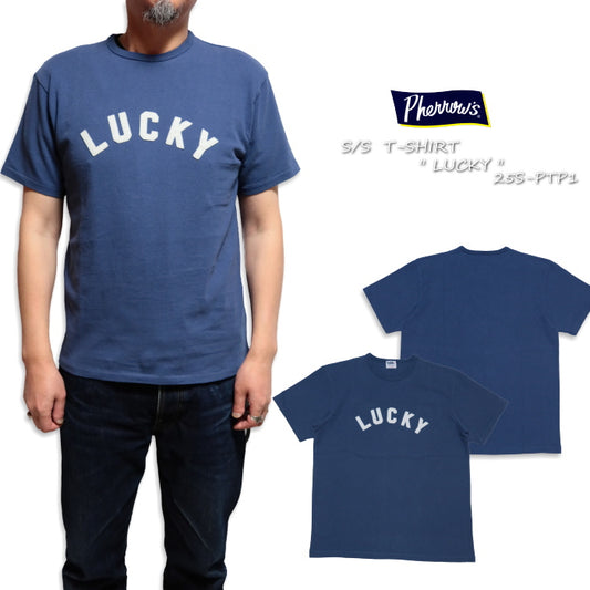 Pherrow's フェローズ Tシャツ LUCKY 日本製 メンズ アメカジ 半袖 25S-PTP1