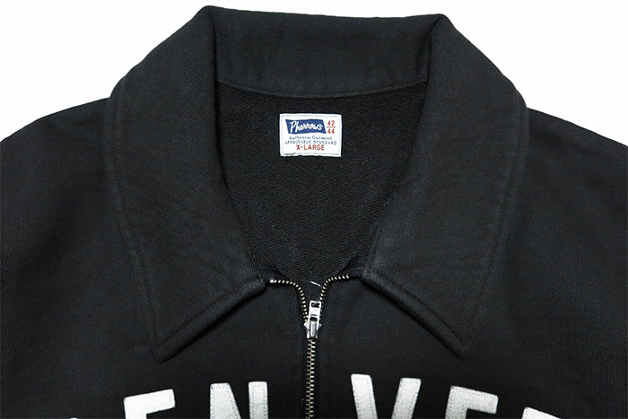 Pherrow's フェローズ ハーフジップアップスウェットシャツ DENVERLIONS 裏毛 25W-PHZS1 日本製 ブラック