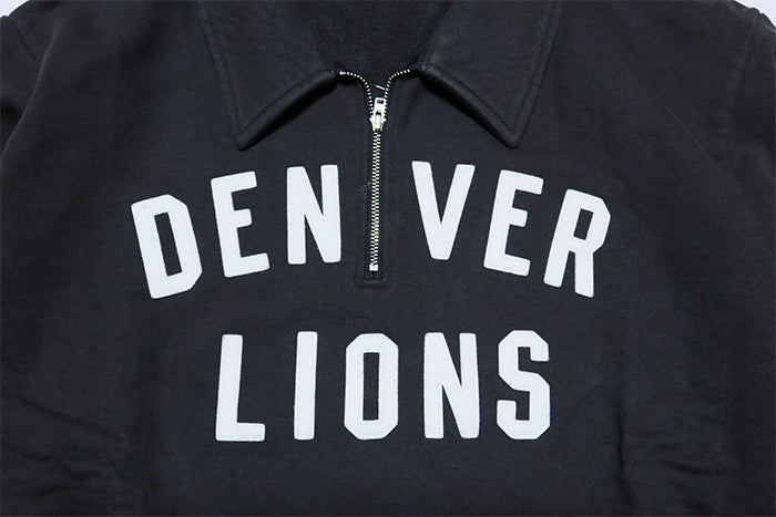 Pherrow's フェローズ ハーフジップアップスウェットシャツ DENVERLIONS 裏毛 25W-PHZS1 日本製 ブラック