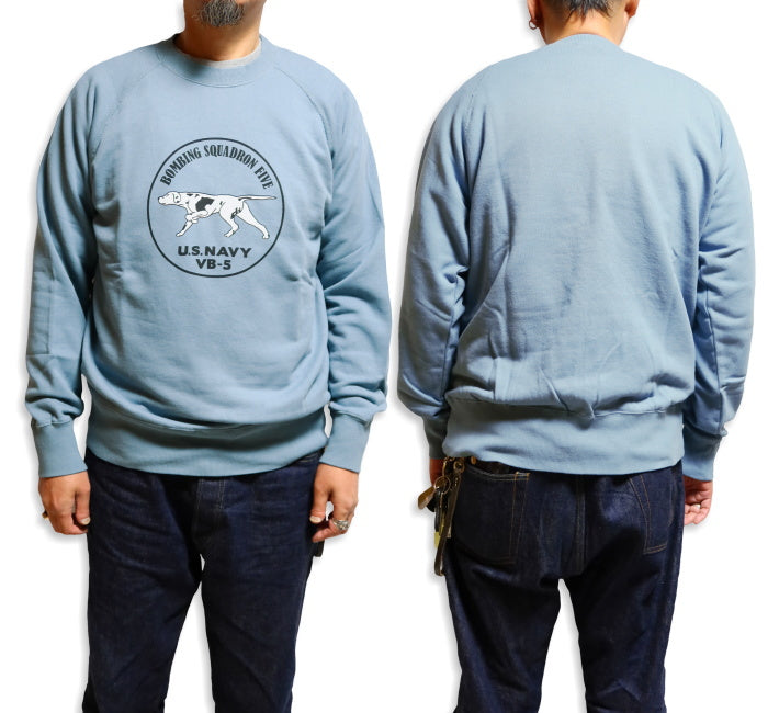 Pherrow's フェローズ ラグラン袖スウェットシャツ US NAVY VB-5 ミニ裏毛 ミリタリー 犬 25W-PRS2 日本製