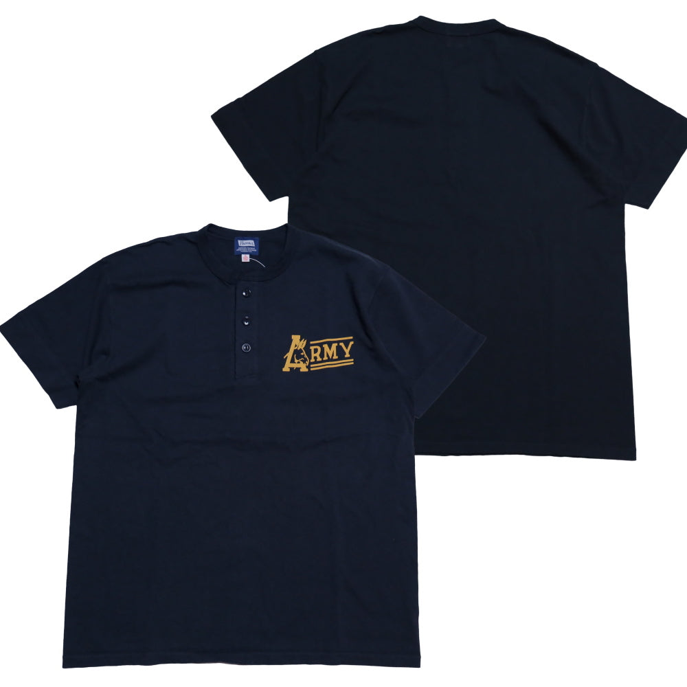 Pherrow's Henley Neck T-Shirt ARMY Short Sleeve 26S-PHNT2 One Point S Black