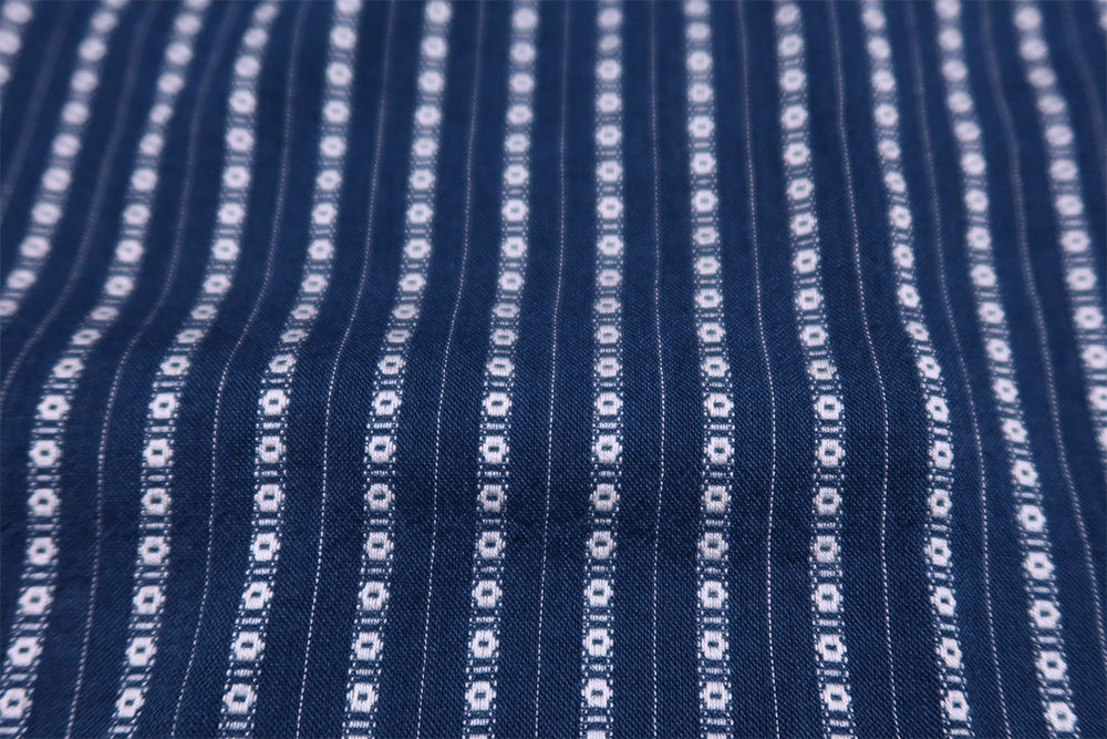 Pherrow's Italian Collar Striped Short Sleeve Shirt Spring/Summer 26S-PICS1 Navy Made in Japan