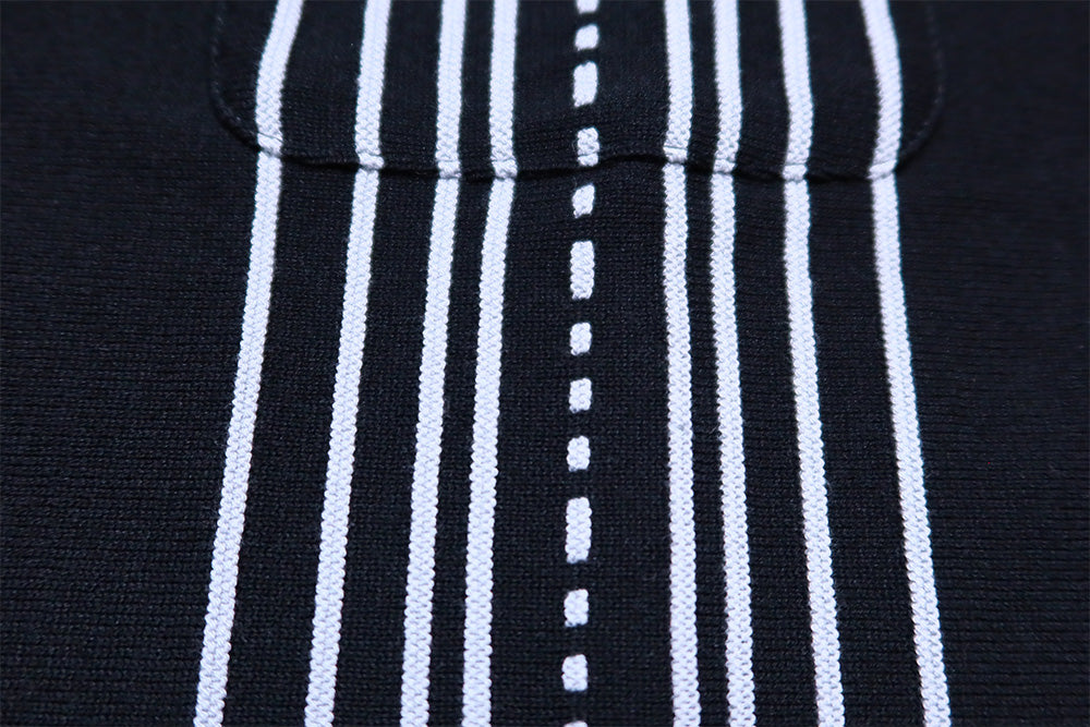 Pherrow's フェローズ サマーニットシャツ ストライプ 春夏 超強撚糸 吸湿 速乾性 26S-PKS1 日本製 ブラック