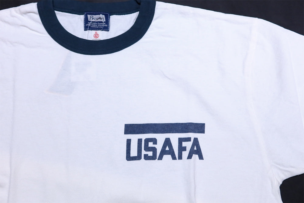 Pherrow's Ringer T-shirt USAFA Short Sleeve White Military Classic 26S-PRT1