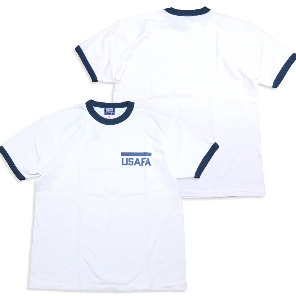 Pherrow's Ringer T-shirt USAFA Short Sleeve White Military Classic 26S-PRT1