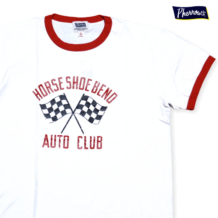 Pherrow's フェローズ リンガーTシャツ カタログ未掲載モデル HORSESHOE BEND 半袖 26S-PRT2 ホワイト