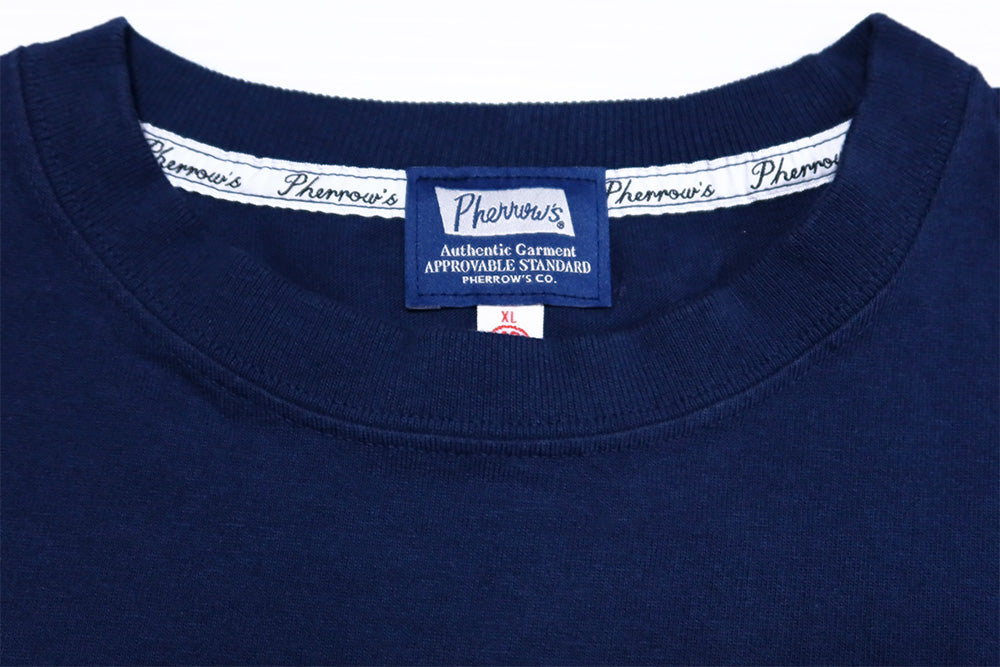 Pherrow's 35th Anniversary Design T-Shirt Short Sleeve Military 26S-PT-L-2A White Navy Men's