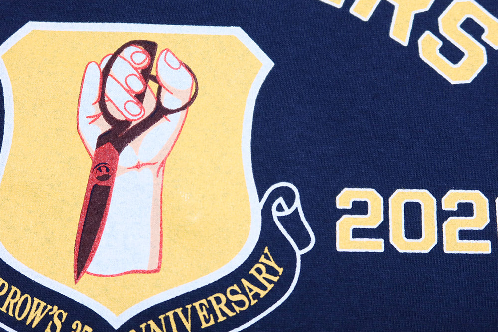 Pherrow's 35th Anniversary Design T-Shirt Short Sleeve Military 26S-PT-L-2A White Navy Men's