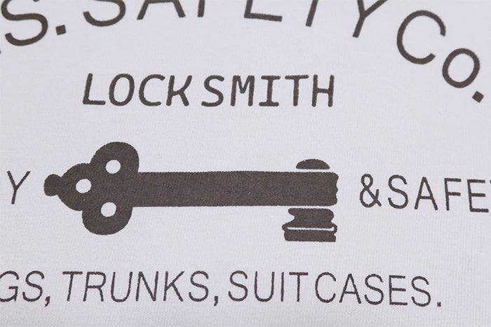 Pherrow's フェローズ Tシャツ LOCKSMITH 半袖 日本製 メンズ 鍵 26S-PTP4 Sホワイト