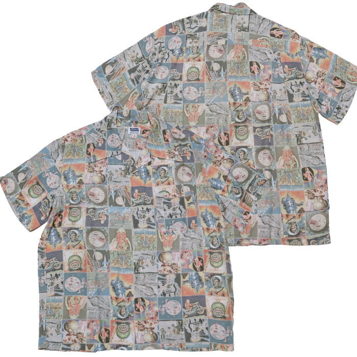 Pherrow's Space Pattern Hawaiian Shirt Rayon 26S-SPACE35TH Made in Japan Short Sleeve Fade Multi