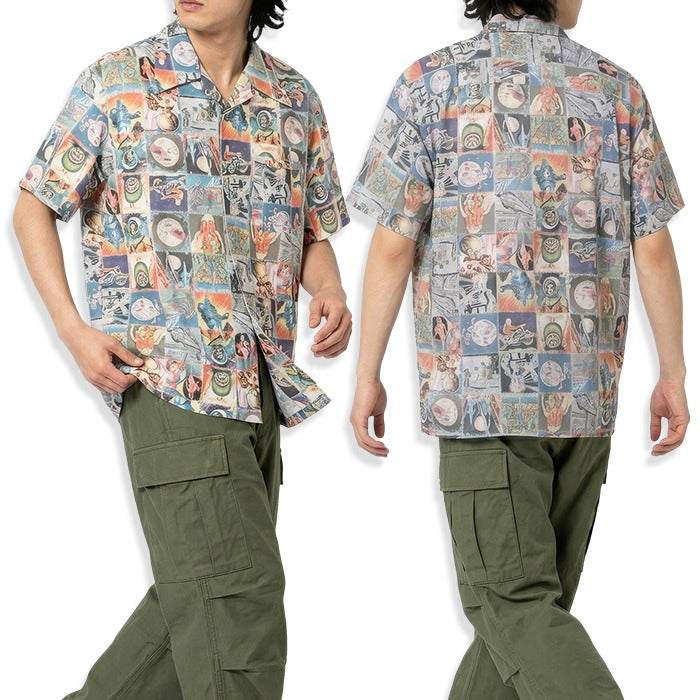 Pherrow's Space Pattern Hawaiian Shirt Rayon 26S-SPACE35TH Made in Japan Short Sleeve Fade Multi