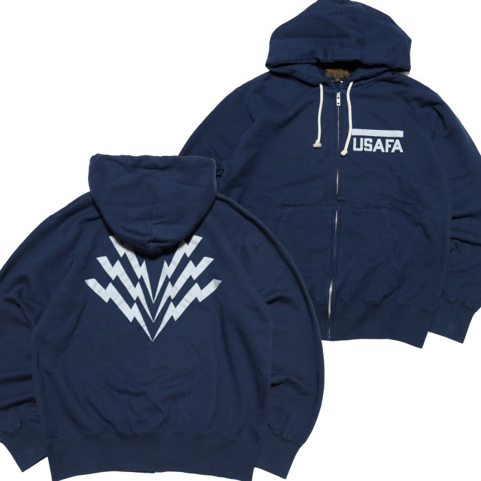 Pherrow's フェローズ hoodie ジップスウェットパーカー USAFA サンダーV リフレクタープリント 日本製 26S-USAFA-PF ミリタリー