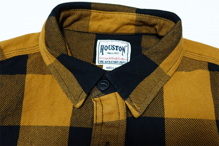 HOUSTON Block Check Viyella Long Sleeve Shirt 41362 Heavyweight Work Shirt Men's American Casual