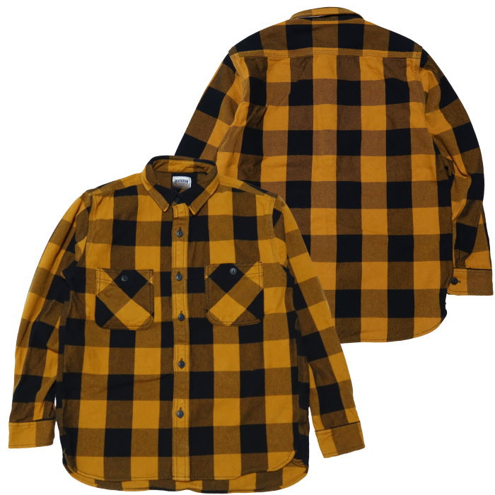 HOUSTON Block Check Viyella Long Sleeve Shirt 41362 Heavyweight Work Shirt Men's American Casual