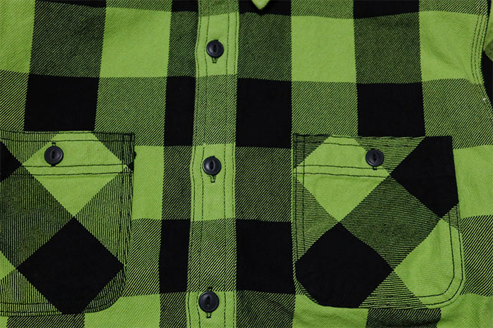 HOUSTON Block Check Viyella Long Sleeve Shirt 41362 Heavyweight Work Shirt Men's American Casual