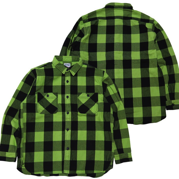 HOUSTON Block Check Viyella Long Sleeve Shirt 41362 Heavyweight Work Shirt Men's American Casual