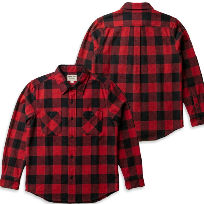 HOUSTON Block Check Viyella Long Sleeve Shirt 41362 Heavyweight Work Shirt Men's American Casual