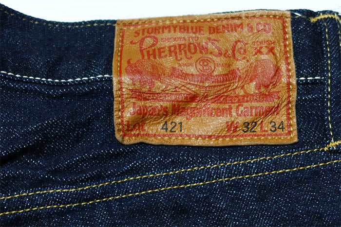 Pherrow's 421P Original Indigo Denim Straight Jeans Selvedge One Wash Made in Japan