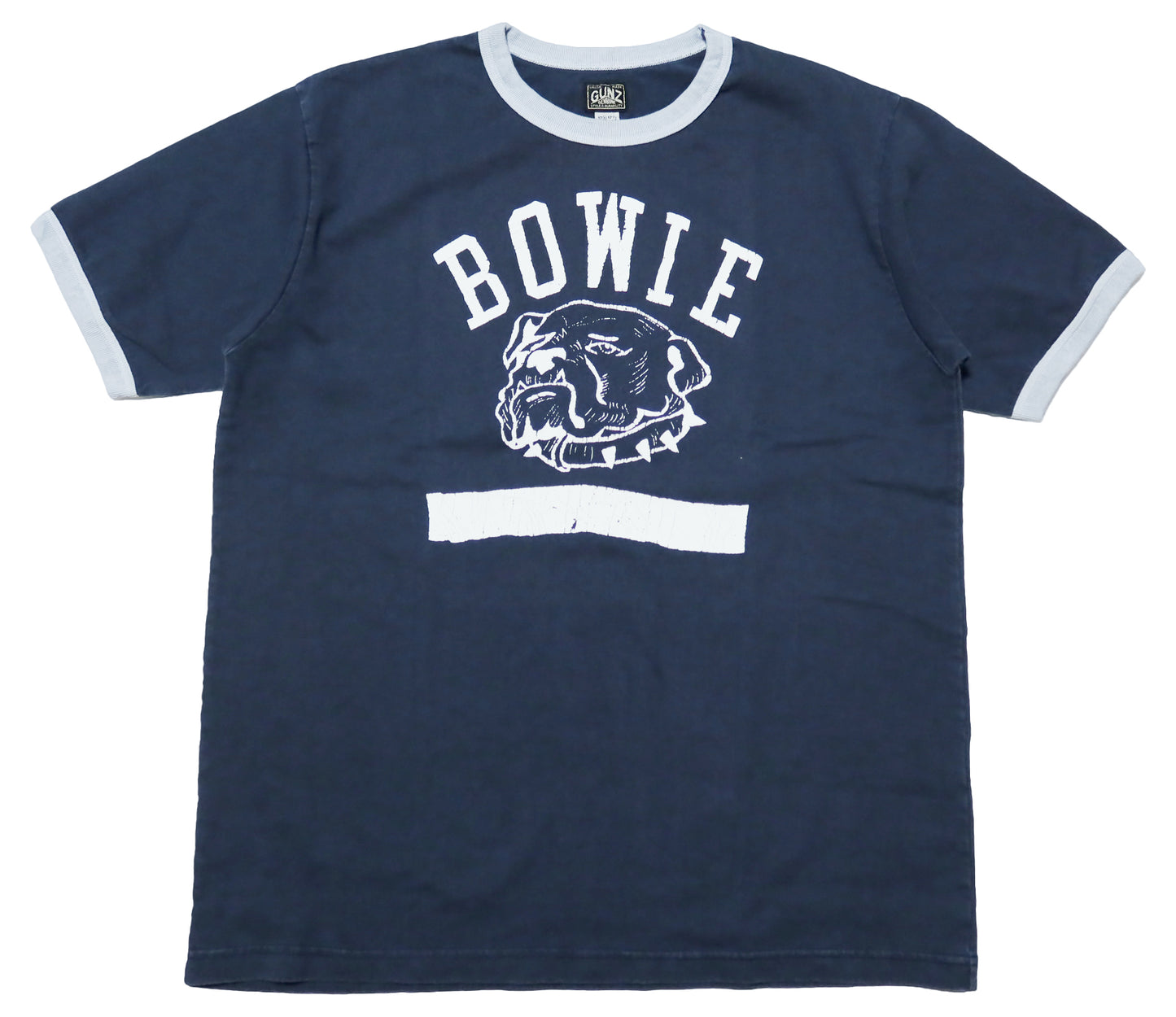 GUNZ ガンズ リンガーTシャツ 半袖 BOWIE カレッジ 444G082 インディゴ 日本製