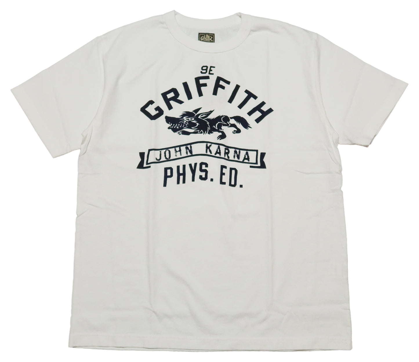GUNZ GRIFFITH Short Sleeve T-Shirt for Men, College, 444G088, Made in Japan